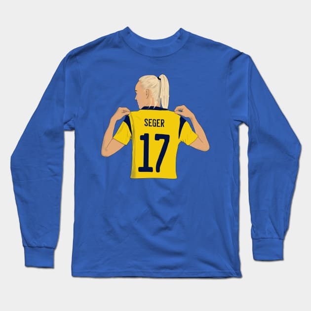 Caroline Seger Sweden Womens Football Euro 2022 Long Sleeve T-Shirt by Hevding